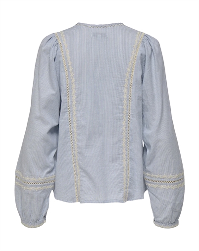 Only - ONLMonica Ane Bluse - Cloud Dancer/Blue Ribbon